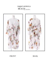SALE！【水着小物：カーディガン】ボタニカルフラワーシフォンカーディガン/バンドゥビキニ[YMT]