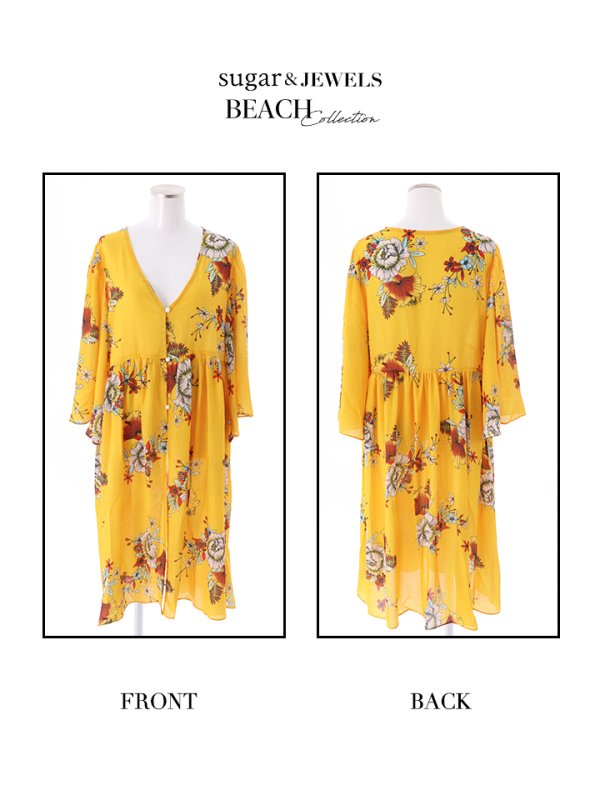 画像12: 【即日発送】【ビキニ】【水着】ボタニカルフラワーバンドゥビキニ/カーディガン[YMT]