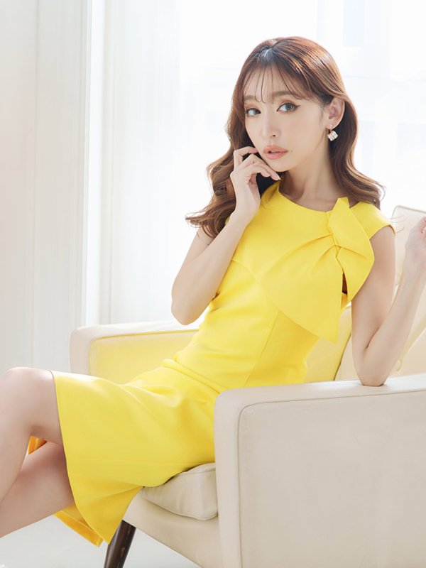 画像23: XS-Lサイズあり 【GINZA COUTURE/銀座クチュール】シンプル/ ワンカラー/ ノースリーブ/ タイト/ 膝丈/ ミディアムドレス/ キャバドレス[OF2]