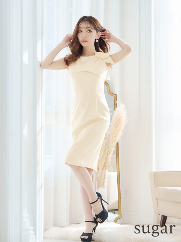 画像7: XS-Lサイズあり 【GINZA COUTURE/銀座クチュール】シンプル/ ワンカラー/ ノースリーブ/ タイト/ 膝丈/ ミディアムドレス/ キャバドレス[OF2]