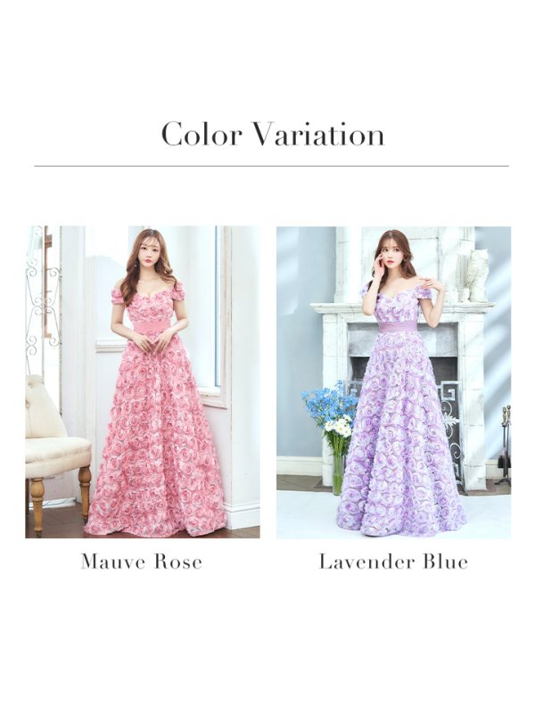 画像50: XLサイズあり【CLEO CLOE/ クレオ クロエ】 オケージョンドレス/ パーティードレス/ ステージドレス/ イベントドレス/ 立体フラワー/ オフショル/ スピンドル/ ロングドレス long[OF05]