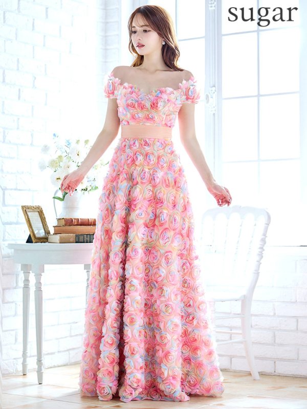 画像17: XLサイズあり【CLEO CLOE/ クレオ クロエ】 オケージョンドレス/ パーティードレス/ ステージドレス/ イベントドレス/ 立体フラワー/ オフショル/ スピンドル/ ロングドレス long[OF05]