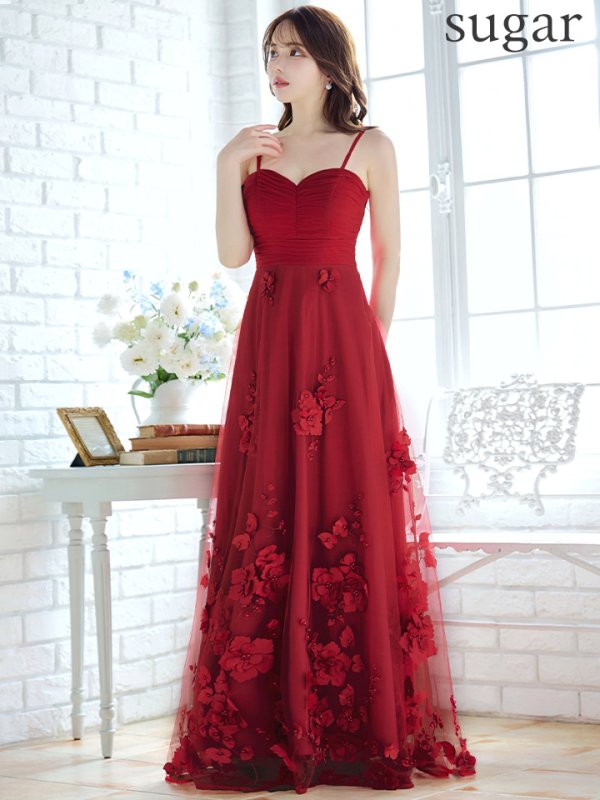 ダークレッド モデル:ゆめ 身長:160cm 着用サイズ:8号(Sサイズ)