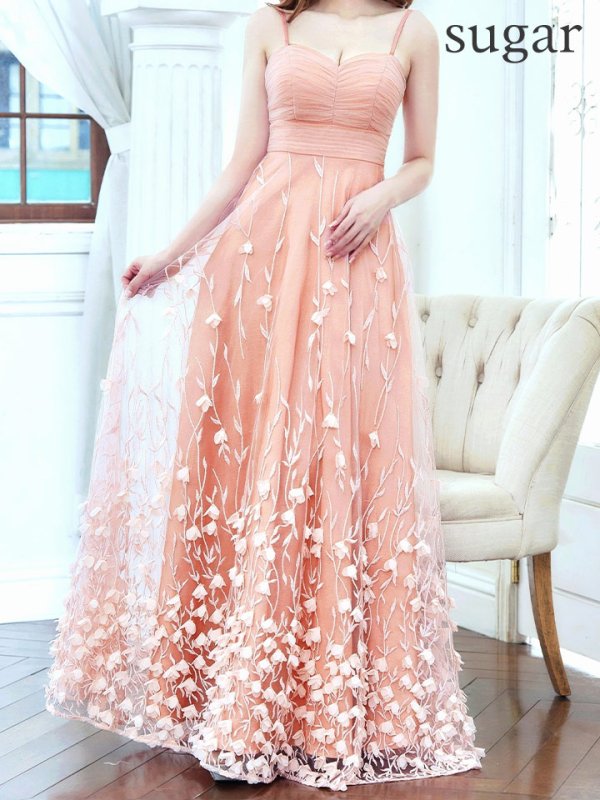 画像8: XLサイズあり【CLEO CLOE/ クレオ クロエ】 オケージョンドレス/ パーティードレス/ ステージドレス/ イベントドレス/ 立体フラワー/ キャミソール/ Aライン/ フレア/ ロングドレス long[OF05]