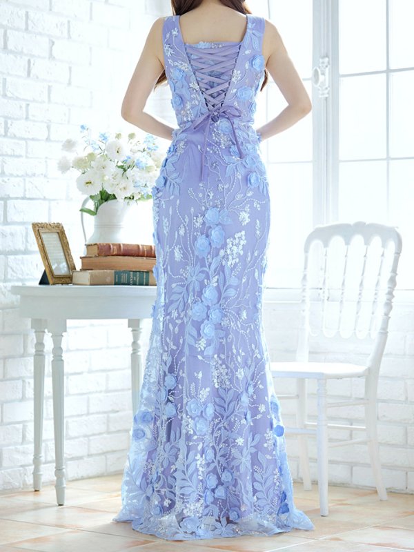 画像24: XLサイズあり【CLEO CLOE/ クレオ クロエ】 オケージョンドレス/ パーティードレス/ ステージドレス/ イベントドレス/ 立体フラワー/ ノースリーブ/ マーメイド/ ロングドレス long[OF05]