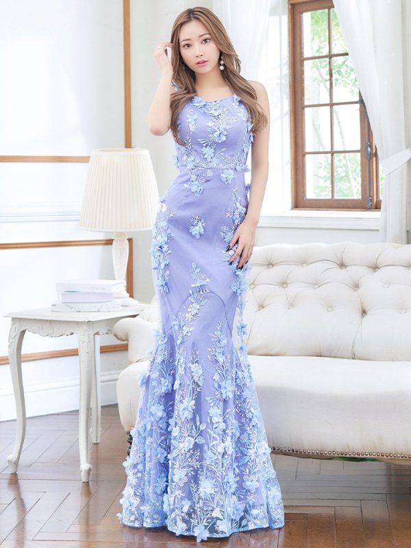 画像12: XLサイズあり【CLEO CLOE/ クレオ クロエ】 オケージョンドレス/ パーティードレス/ ステージドレス/ イベントドレス/ 立体フラワー/ ノースリーブ/ マーメイド/ ロングドレス long[OF05]