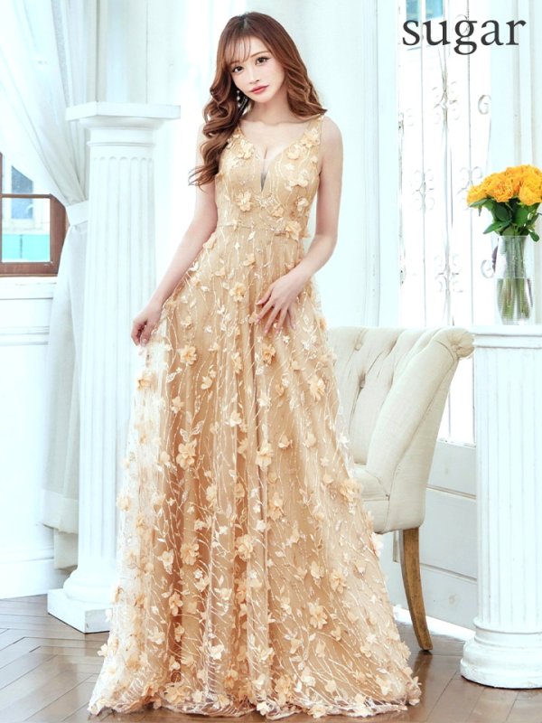 画像25: XLサイズあり【CLEO CLOE/ クレオ クロエ】 オケージョンドレス/ パーティードレス/ ステージドレス/ イベントドレス/ 立体フラワー/ ノースリーブ/ Aライン/ フレア/ ロングドレス long[OF05]