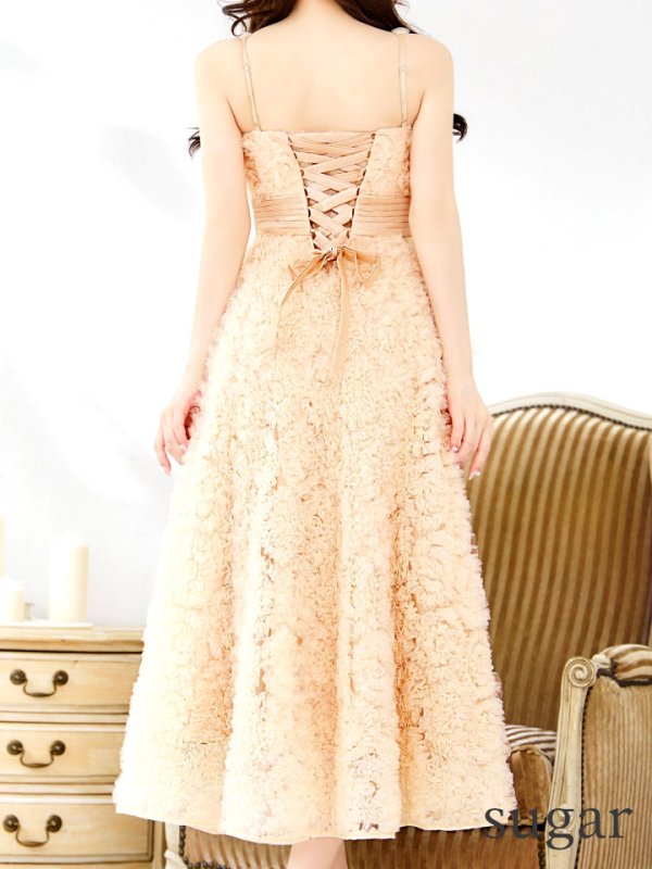 画像21: Lサイズあり【CLEO CLOE/ クレオ クロエ】 パーティードレス/ ステージドレス/ イベントドレス/ 立体フラワー/ バストシアー/ フレア/ ミモレ丈/ ミディアムドレス long[OF05]