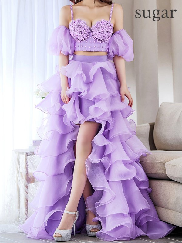 ラベンダー　モデル：真優川咲　身長：158cm　着用サイズ：8号(Sサイズ)