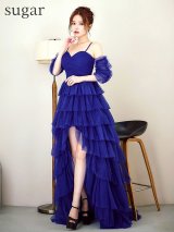 Lサイズあり【CLEO CLOE/ クレオ クロエ】パーティードレス/ ステージドレス/ イベントドレス/ フェザー/ フリル/ キャミソール/ 2way/ オフショル/ 袖付き/ テールカット/ フレア/ セットアップ/ ロングドレス long[OF05]