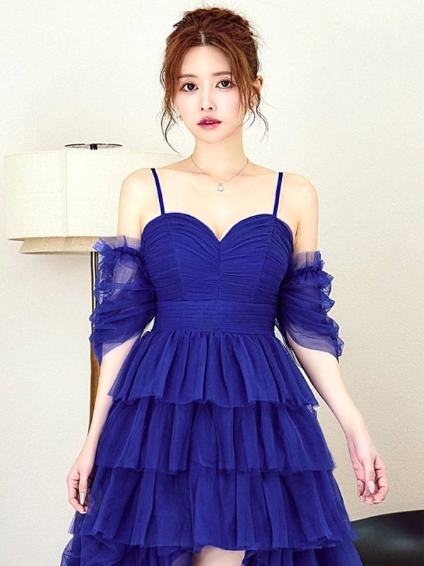 ダークブルー モデル：ゆめ　身長：160cm　着用サイズ：8号(Sサイズ)