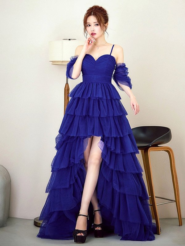 ダークブルー モデル：ゆめ　身長：160cm　着用サイズ：8号(Sサイズ)