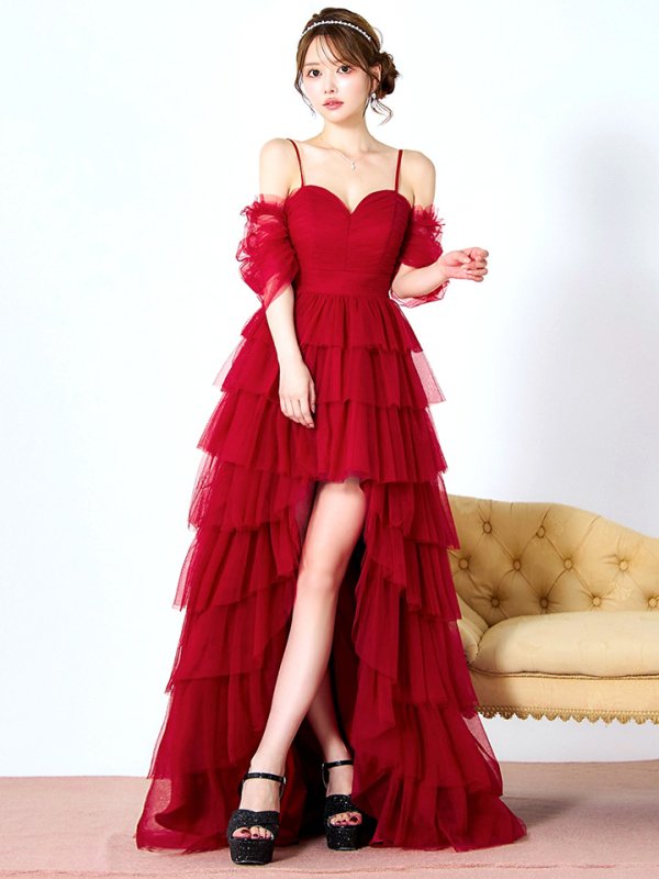 ダークレッド モデル：ゆめ　身長：160cm　着用サイズ：8号(Sサイズ)