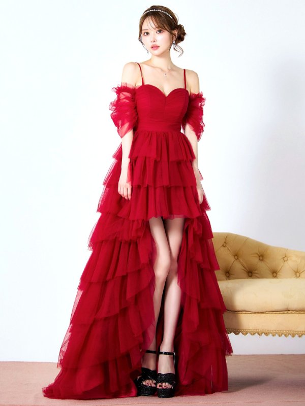 ダークレッド モデル：ゆめ　身長：160cm　着用サイズ：8号(Sサイズ)