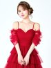 ダークレッド モデル：ゆめ　身長：160cm　着用サイズ：8号(Sサイズ)