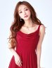 ダークレッド モデル：真優川咲　身長：158cm　着用サイズ：8号(Sサイズ)