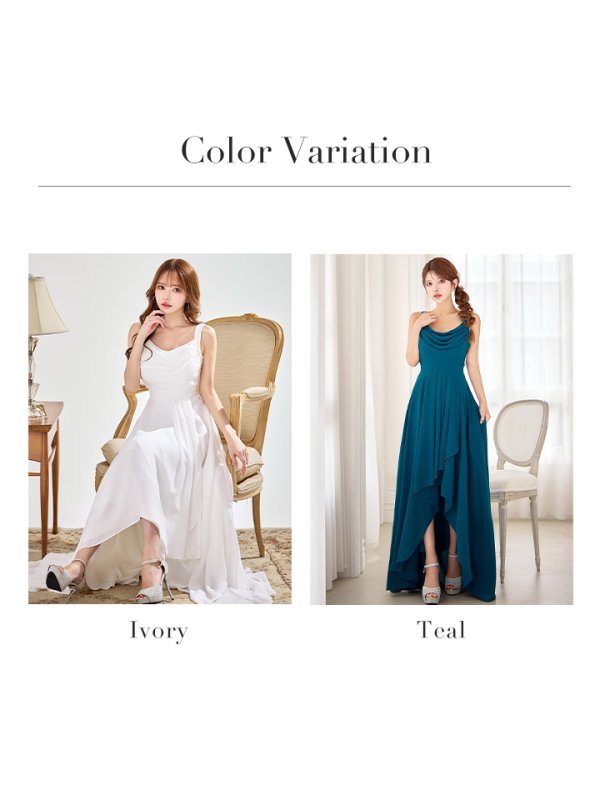 画像47: Lサイズあり【CLEO CLOE/ クレオ クロエ】 オケージョンドレス/ パーティードレス/ ステージドレス/ イベントドレス/ バストドレープ/ ノースリーブ/ 変形ヘムライン/ フレア/ ロングドレス long[OF05]