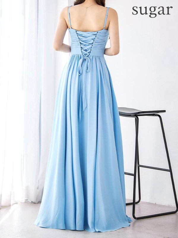 パウダーブルー モデル：ゆめ　身長：160cm　着用サイズ：8号(Sサイズ)