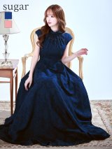 XLサイズあり【CLEO CLOE/ クレオ クロエ】 オケージョンドレス/ パーティードレス/ ステージドレス/ イベントドレス/ ハイネック/ フレンチスリーブ/ フラワープリント/ Aライン/ フレア/ ロングドレス long[OF05]