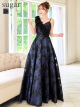【CLEO CLOE/ クレオ クロエ】 オケージョンドレス/ パーティードレス/ ステージドレス/ イベントドレス/ 花柄/ フリルショルダー/ ノースリーブ/ キャミ/ フレア/ ロングドレス long[OF05]