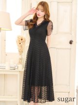 XS-Lサイズあり 【GINZA COUTURE/銀座クチュール】シースルー/ ワンカラー/ 半袖/ マキシ丈/ワンピース/ミニドレス/ キャバドレス[OF2]
