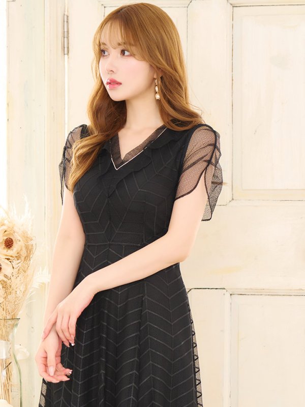 画像4: XS-Lサイズあり 【GINZA COUTURE/銀座クチュール】シースルー/ ワンカラー/ 半袖/ マキシ丈/ワンピース/ミニドレス/ キャバドレス[OF2]