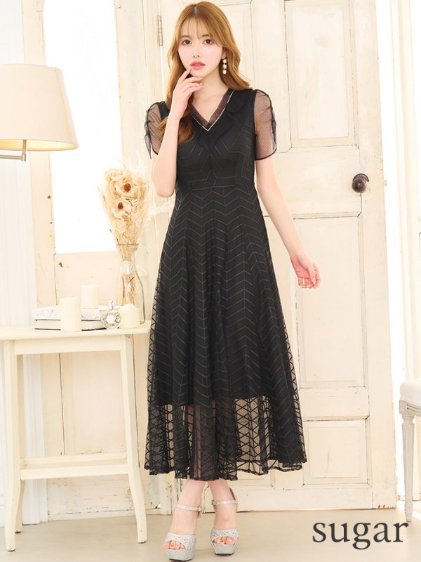 画像8: XS-Lサイズあり 【GINZA COUTURE/銀座クチュール】シースルー/ ワンカラー/ 半袖/ マキシ丈/ワンピース/ミニドレス/ キャバドレス[OF2]