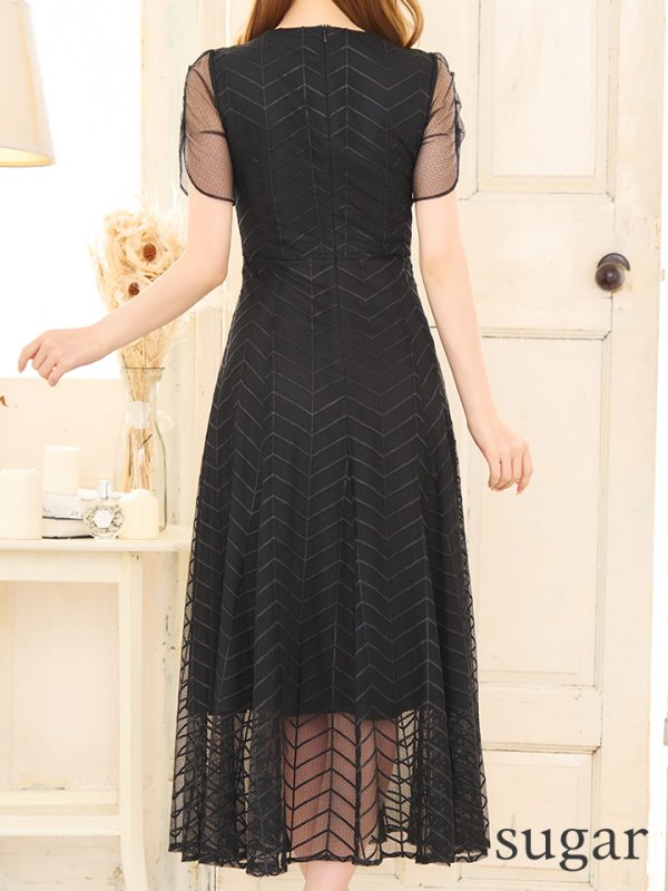 画像10: XS-Lサイズあり 【GINZA COUTURE/銀座クチュール】シースルー/ ワンカラー/ 半袖/ マキシ丈/ワンピース/ミニドレス/ キャバドレス[OF2]