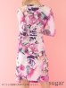 画像4: XS〜Lサイズあり【ERUKEI エルケイ】長袖/フラワープリント/ カシュクール/ ロングスリーブ/ キャバドレス[OF2]
