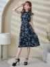 画像12: XS-Lサイズあり 【GINZA COUTURE/銀座クチュール】フラワープリント/ ノースリーブ/ フレア/ ミディアム丈/ ひざ丈/ ワンピース/ キャバドレス[OF2]