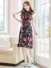 画像22: XS-Lサイズあり 【GINZA COUTURE/銀座クチュール】フラワープリント/ ノースリーブ/ フレア/ ミディアム丈/ ひざ丈/ ワンピース/ キャバドレス[OF2]