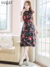 画像27: XS-Lサイズあり 【GINZA COUTURE/銀座クチュール】フラワープリント/ ノースリーブ/ フレア/ ミディアム丈/ ひざ丈/ ワンピース/ キャバドレス[OF2]