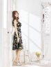 画像5: XS-Lサイズあり 【GINZA COUTURE/銀座クチュール】フラワープリント/ ノースリーブ/ フレア/ ミディアム丈/ ひざ丈/ ワンピース/ キャバドレス[OF2]
