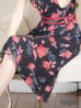 画像23: XS-Lサイズあり 【GINZA COUTURE/銀座クチュール】フラワープリント/ ノースリーブ/ フレア/ ミディアム丈/ ひざ丈/ ワンピース/ キャバドレス[OF2]
