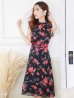 画像16: XS-Lサイズあり 【GINZA COUTURE/銀座クチュール】フラワープリント/ ノースリーブ/ フレア/ ミディアム丈/ ひざ丈/ ワンピース/ キャバドレス[OF2]