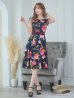 画像11: XS-Lサイズあり 【GINZA COUTURE/銀座クチュール】フラワープリント/ フリル袖/ フレア/ ミディアム丈/ ひざ丈/ ワンピース/ キャバドレス[OF2]