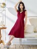 画像12: XS-Lサイズあり 【GINZA COUTURE/銀座クチュール】ニュアンス柄/ ペイント柄/ 肩リボン/ ノースリーブ/ 膝丈/ ミディアム丈/ フレア/ ワンピース/ キャバドレス[OF2]