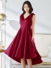 画像14: XS-Lサイズあり 【GINZA COUTURE/銀座クチュール】ニュアンス柄/ ペイント柄/ 肩リボン/ ノースリーブ/ 膝丈/ ミディアム丈/ フレア/ ワンピース/ キャバドレス[OF2]