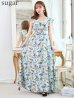画像16: XS-Lサイズあり 【GINZA COUTURE/銀座クチュール】ワンピース/ フラワープリント/ シャーリング/ フリルスリーブ/ Aライン/ マキシ丈/ キャバドレス[OF2]