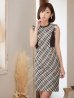 画像15: 【GINZA COUTURE/銀座クチュール】 チェックツイード/ ノースリーブ/ タイト/ ワンピース/ キャバドレス[OF2]