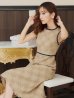 画像6: XSサイズあり 【GINZA COUTURE/銀座クチュール】 ツイード/ ノースリーブ/ Aライン/ ワンピース/ ひざ丈/ ミディアムドレス/ キャバドレス[OF2]