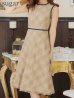 画像8: XSサイズあり 【GINZA COUTURE/銀座クチュール】 ツイード/ ノースリーブ/ Aライン/ ワンピース/ ひざ丈/ ミディアムドレス/ キャバドレス[OF2]