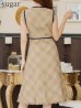 画像9: XSサイズあり 【GINZA COUTURE/銀座クチュール】 ツイード/ ノースリーブ/ Aライン/ ワンピース/ ひざ丈/ ミディアムドレス/ キャバドレス[OF2]