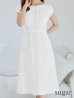 ホワイト　モデル：阿部なつき　身長160cm　着用サイズ：Sサイズ