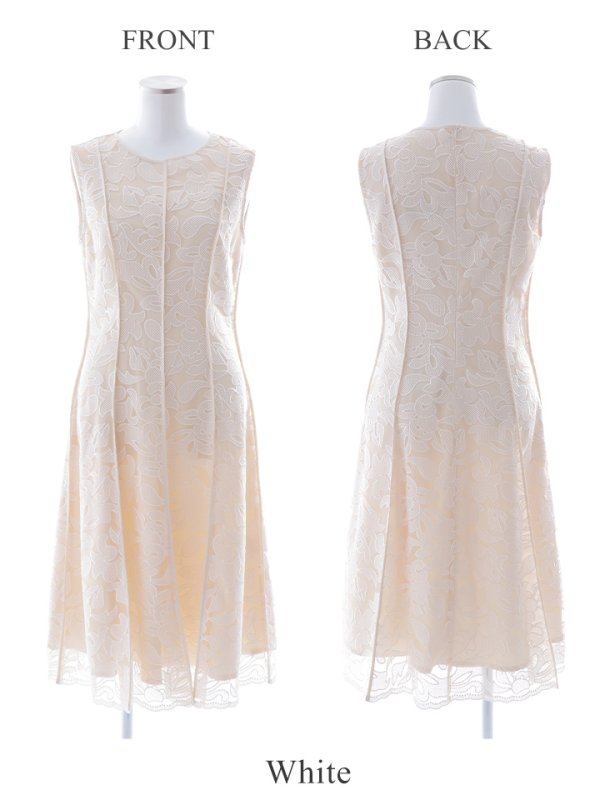 画像33: XS-Lサイズあり 【GINZA COUTURE/銀座クチュール】総レース/ パイピング/ ラインデザイン/ Aライン/ ひざ丈/ ノースリーブ/ ワンピース/ ミディアムドレス/ キャバドレス[OF2]