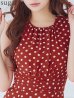 画像10: XS-Lサイズあり 【GINZA COUTURE/銀座クチュール】ドット柄/ ノースリーブ/ 膝丈/ Aライン/ ワンピース/ ミディアムドレス/ キャバドレス[OF2]