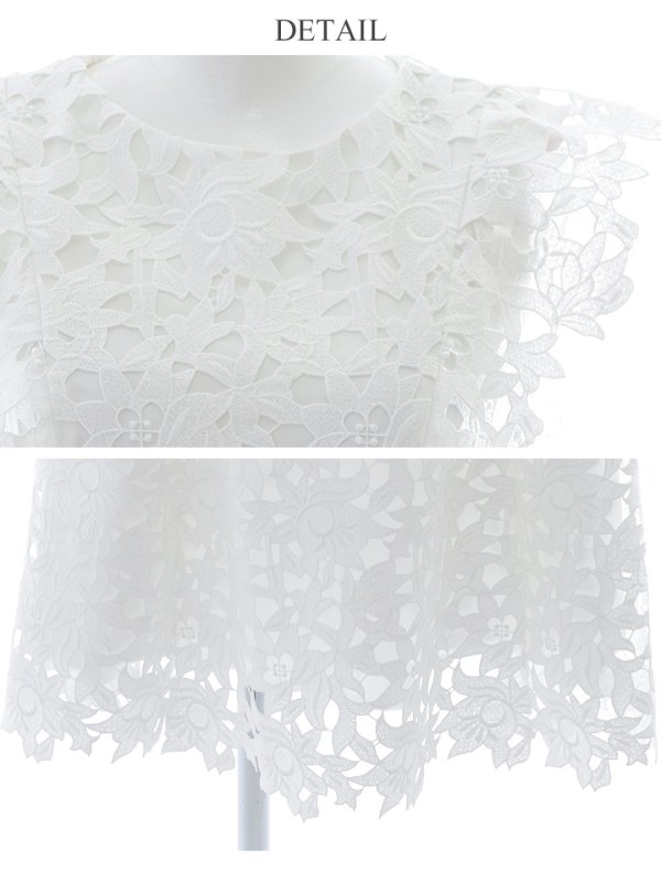 画像36: XS-Lサイズあり 【GINZA COUTURE/銀座クチュール】レース/ ワンカラー/ ノースリーブ/ Aライン/ フレア/ 膝丈/ ミディアムドレス/ キャバドレス[OF2]