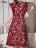 画像31: XS-Lサイズあり 【GINZA COUTURE/銀座クチュール】レース/ ワンカラー/ ノースリーブ/ Aライン/ フレア/ 膝丈/ ミディアムドレス/ キャバドレス[OF2]
