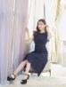 画像6: XS-Lサイズあり 【GINZA COUTURE/銀座クチュール】レース/ ワンカラー/ ノースリーブ/ Aライン/ フレア/ 膝丈/ ミディアムドレス/ キャバドレス[OF2]