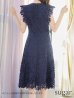 画像9: XS-Lサイズあり 【GINZA COUTURE/銀座クチュール】レース/ ワンカラー/ ノースリーブ/ Aライン/ フレア/ 膝丈/ ミディアムドレス/ キャバドレス[OF2]